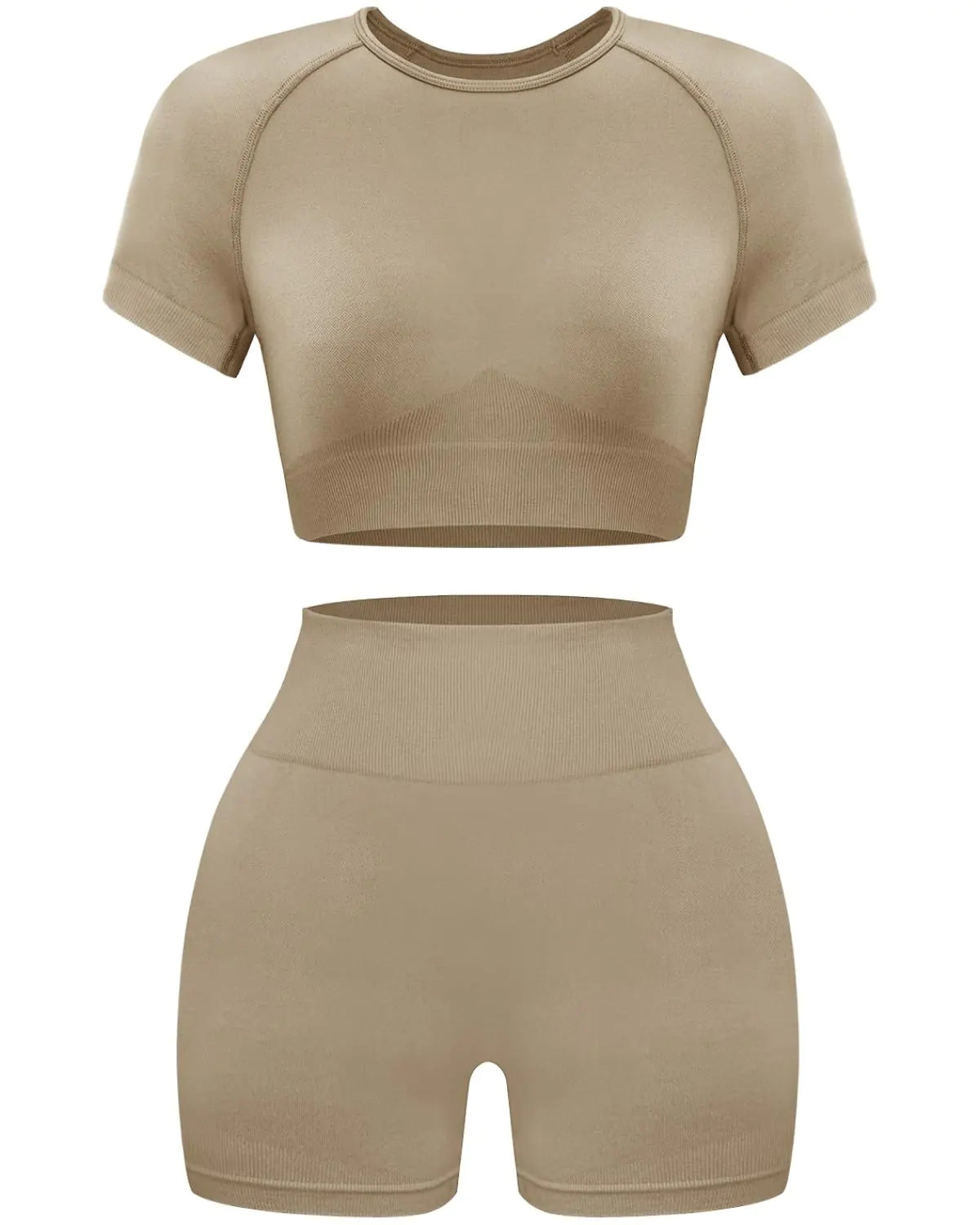 Women’s 2-Piece Seamless Yoga Shorts Crop Top