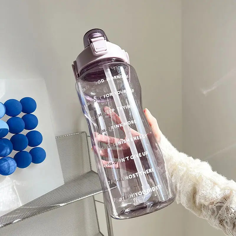 2L Water Bottle With Straw Large Capacity Sports Water Bottle
