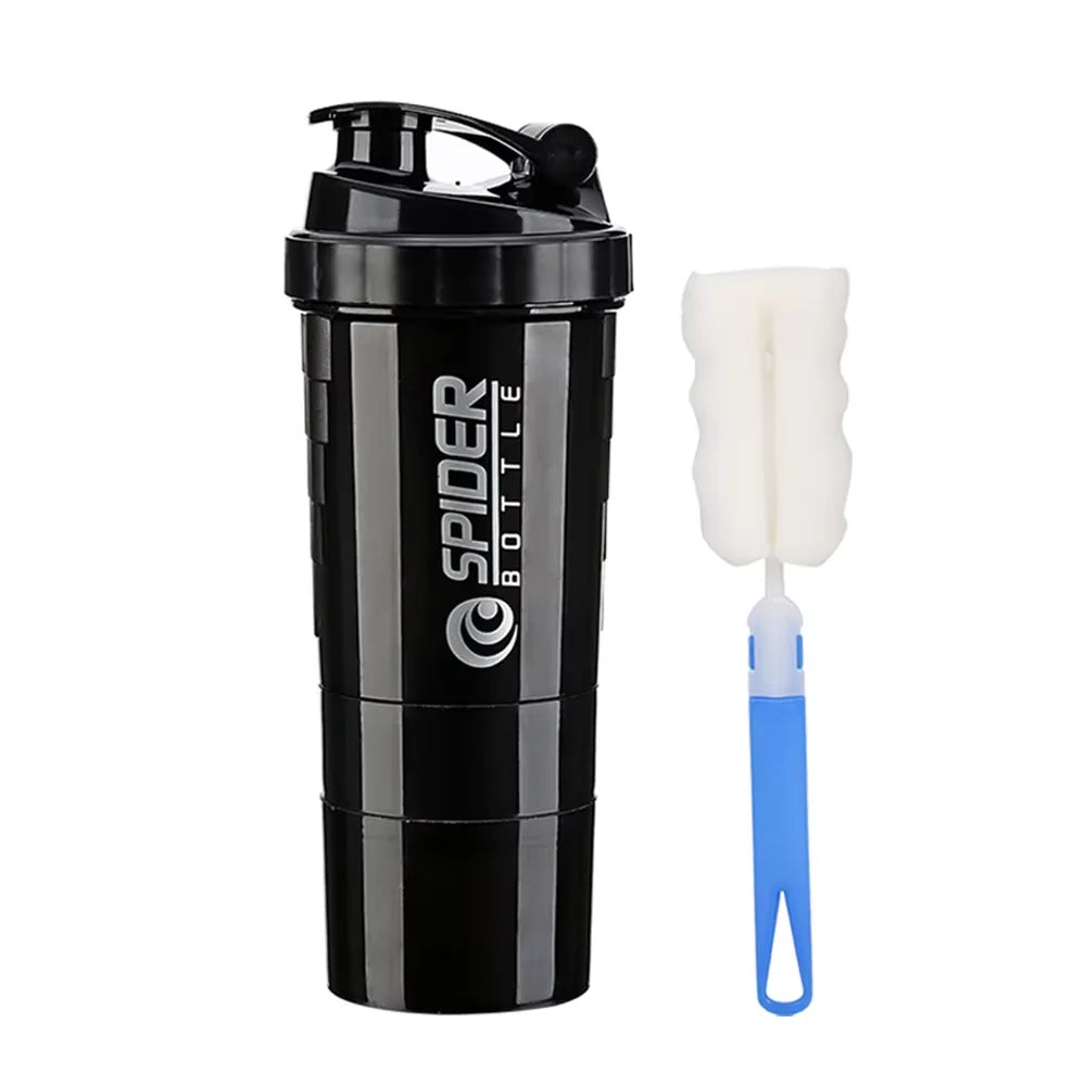 3-Layer Protein Shaker Bottle for Workouts