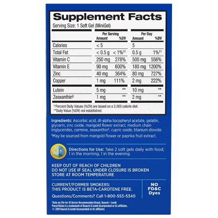 PreserVision AREDS 2 Eye Vitamin Supplement, 120 soft gels